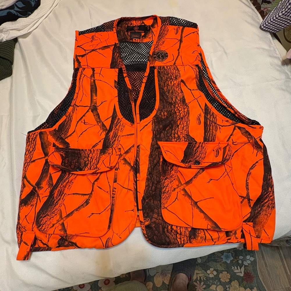 Game Winner Blaze Orange Realtree Camo Hunting Vest Game Bag 3XL 4XL FSGWCA7026